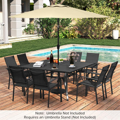 Tangkula 60" x 60" Metal Patio Dining Table for 8(60" x 60")