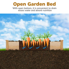 U-Shaped Raised Garden Bed, 92.5" x 95" Extra Large Fir Wood Planter Box for Vegetables & Flowers, 5-Tier Modular Design for Backyard Patio
