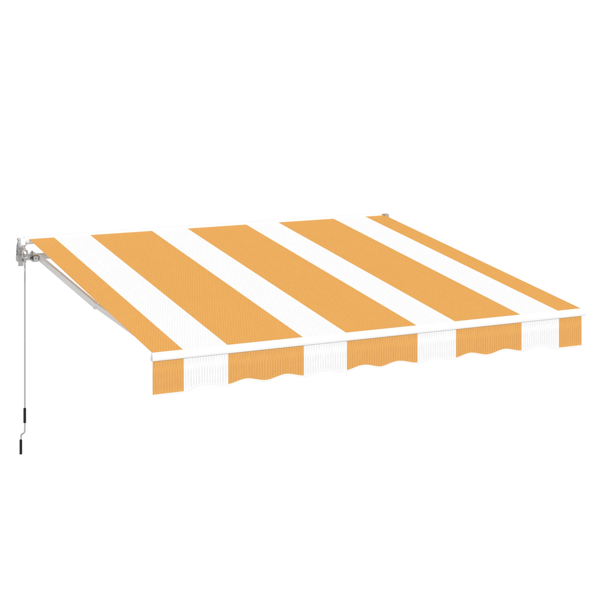 AECOJOY 10'×8' Manual Retractable Awning Sun Shade, Patio Awning Canopy