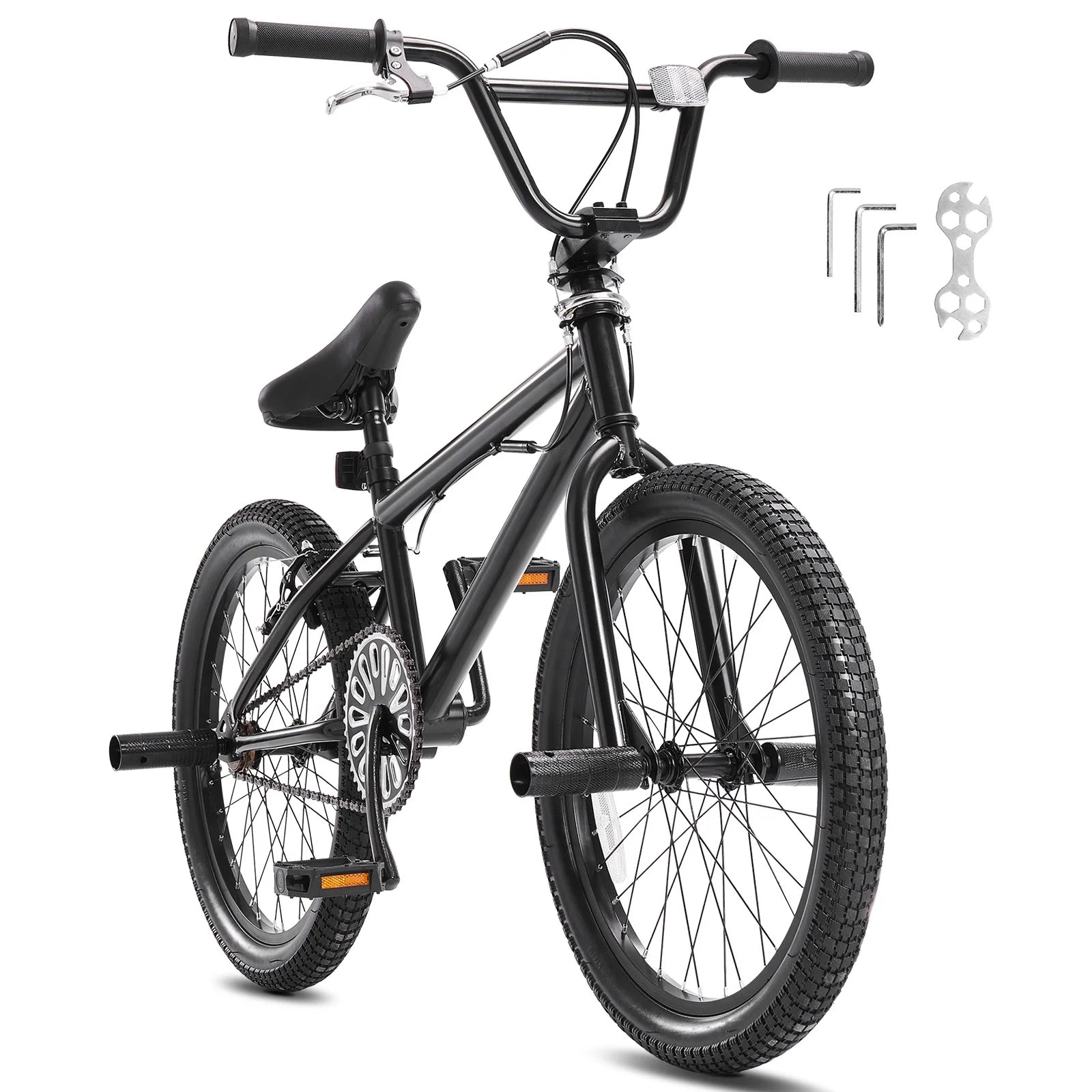 KFFKFF BMX Cycle, Freestyle Bike with 20 - Inch Wheels, BMX Racing Cycle with 360° Rotator and Four Pegs, Suitable for Novice to Skilled Riders, BMX Bikes for Teens and Adults