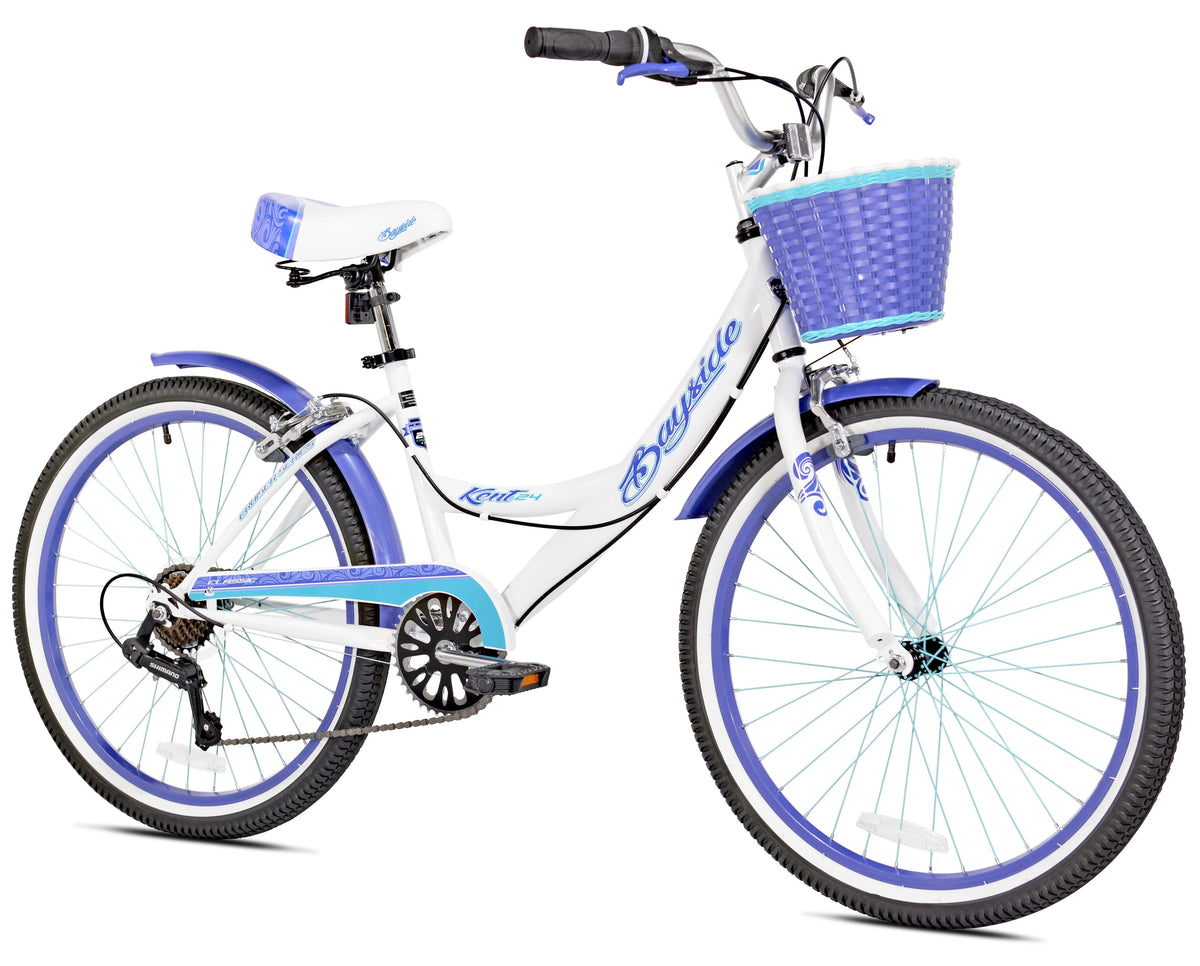 Kent 24" Bayside Multi - Speed Girl'S Bike, White/Purple