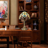 Retro Mediterranean Mosaic Table Lamp – Glass Shade Decorative Desk Light