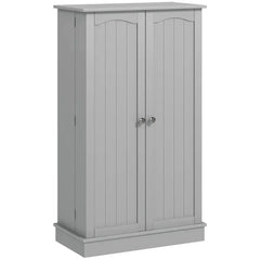 Spaco 17 - Tier Kitchen Small Pantry Cabinet with 2 Doors and 6 Adjustable Shelves, Cabinet Pantry, Freestanding 5 - Tier Shelving Pantries for Kitchen Storage, Gray
