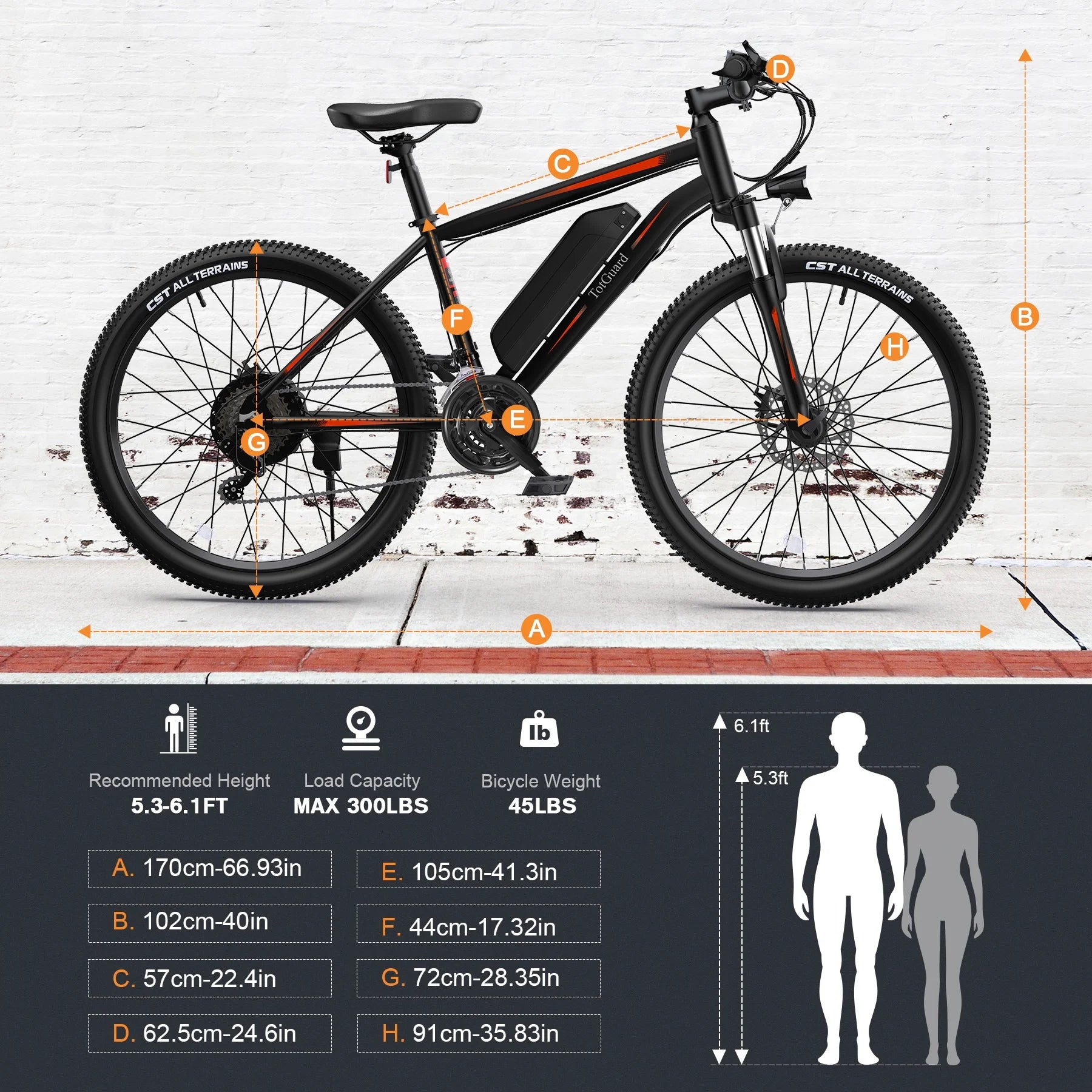 Totguard Electric Bike for Adults, 26" Ebike 350W Adult Electric Bicycles, Electric Mountain Bike with 36V 10.4ah Battery, Suspension Fork, Shimano 21 Speed Gears