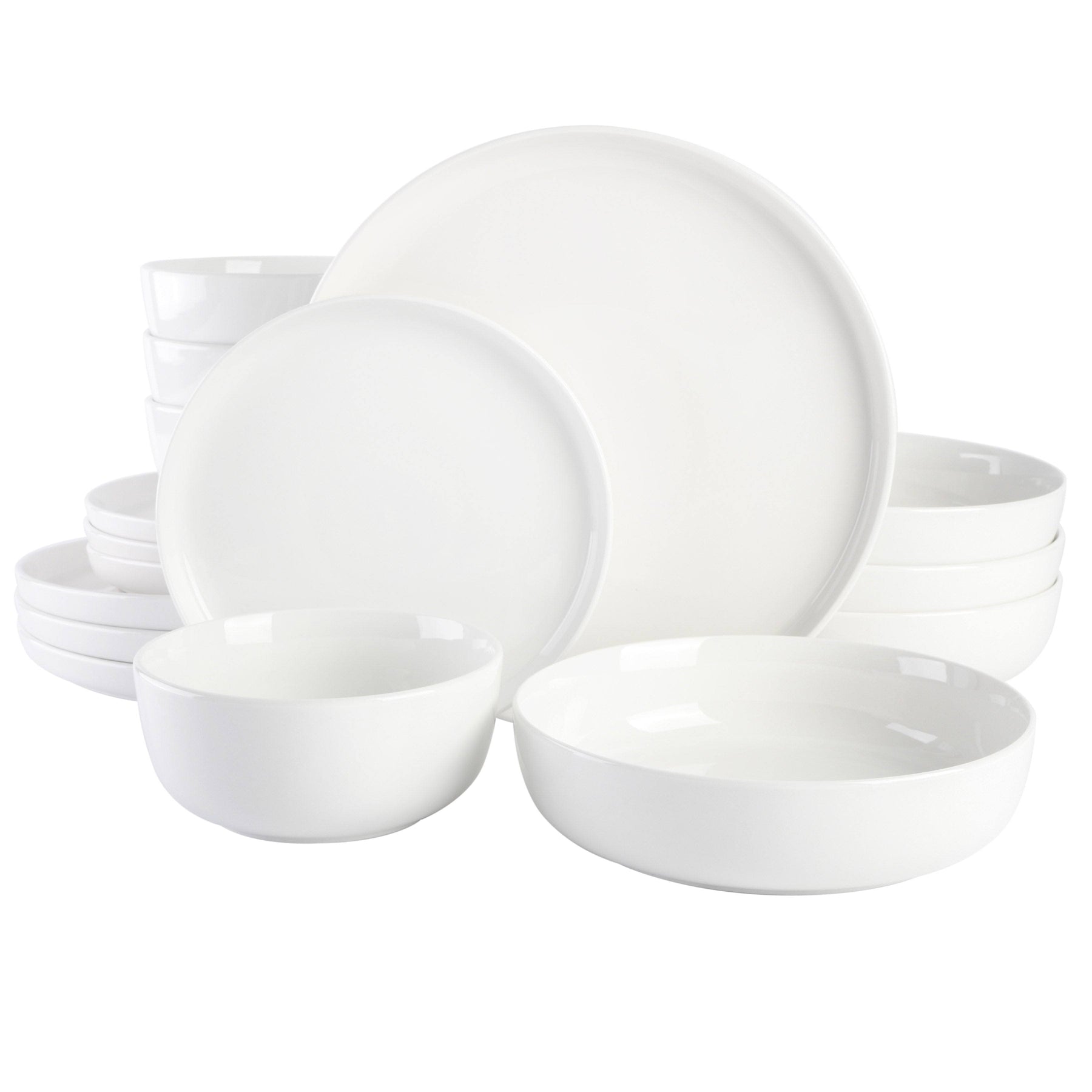 Gibson Home Oslo Porcelain Dinnerware Set Service for 4 (16pcs) White