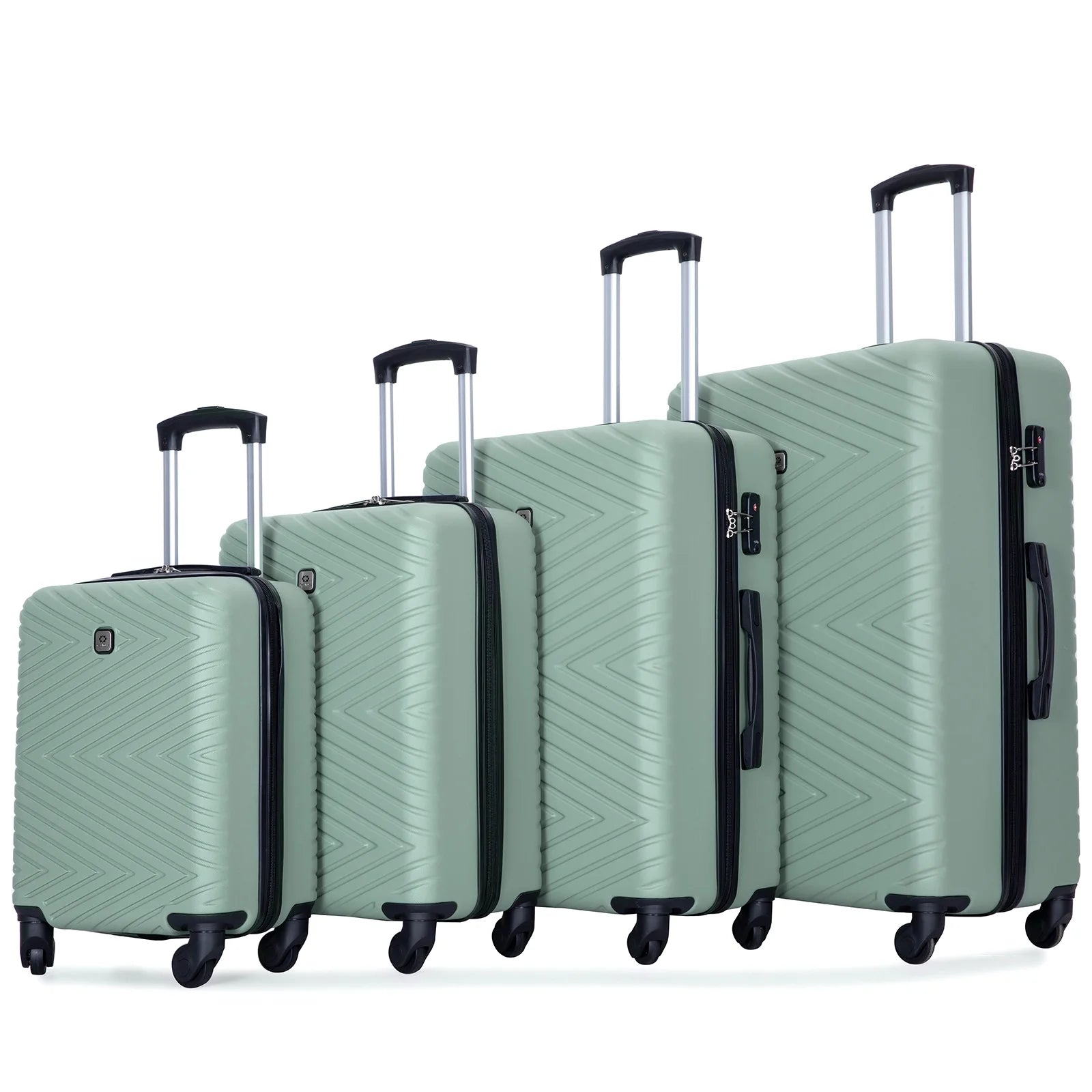 Travelhouse 4 Piece Hardshell Luggage Set Hardside Lightweight Suitcase with TSA Lock Spinner Wheels.(Blue)