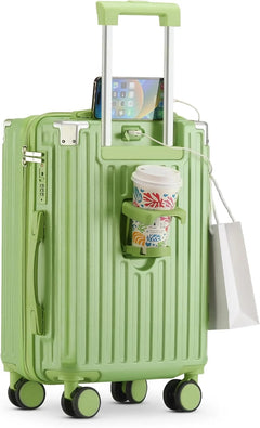20 in Carry on Luggage with Cup Holder & USB Port, Airline Approved TSA - Locked Luggage, Lightweight PC Material Travel Suitcase with 360 Spinner Wheel