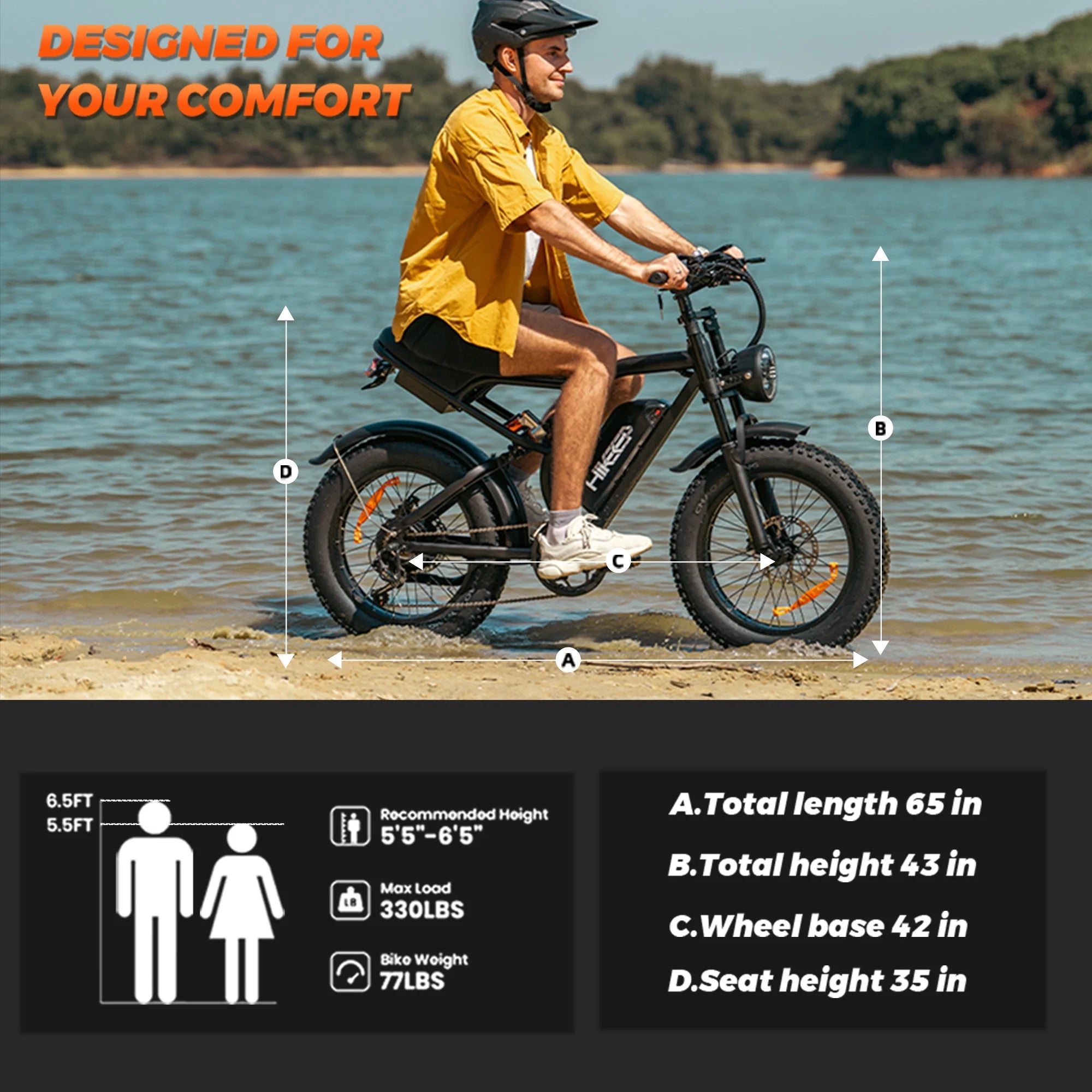 20" Fat Tire Electric Bike for Adults, 1500W Peak Adults Ebike, 48V 15ah Battery Electric Mountain Bike UL2849