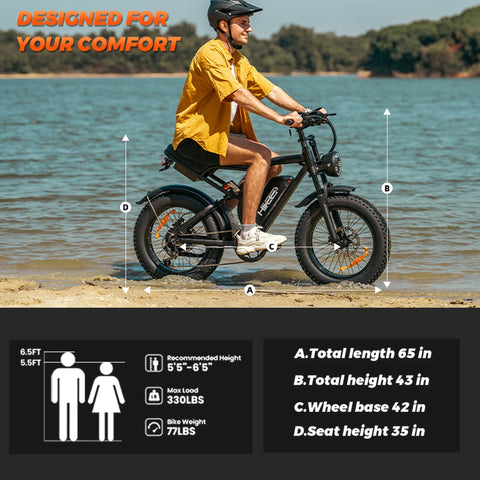 20" Fat Tire Electric Bike for Adults, 1500W Peak Adults Ebike, 48V 15ah Battery Electric Mountain Bike UL2849