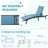 AECOJOY Outdoor Chaise Lounge, All Weather Pool Lounge Chairs Ergonomic Design (Blue, 2 PCs)