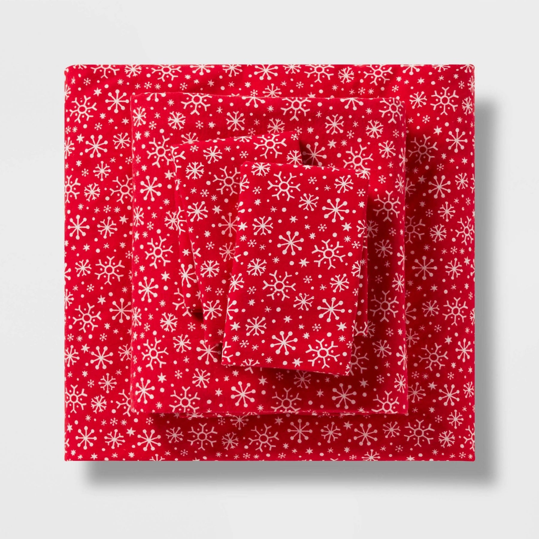 Full Christmas Flannel Sheet Set Snowflake Print - Wondershop