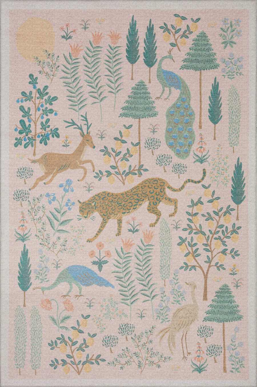 Rifle Paper Co. x Loloi Menagerie Blush Rug Size: 2'3" x 5'
