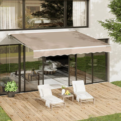 AECOJOY 16'x10' Manual Retractable Awning Sun Shade, Patio Awning Canopy