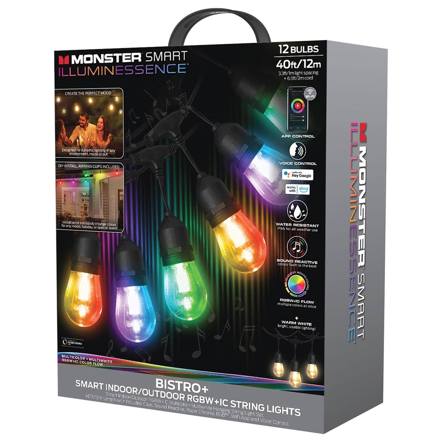 Monster 35 ft Bistro and Patio String Lights