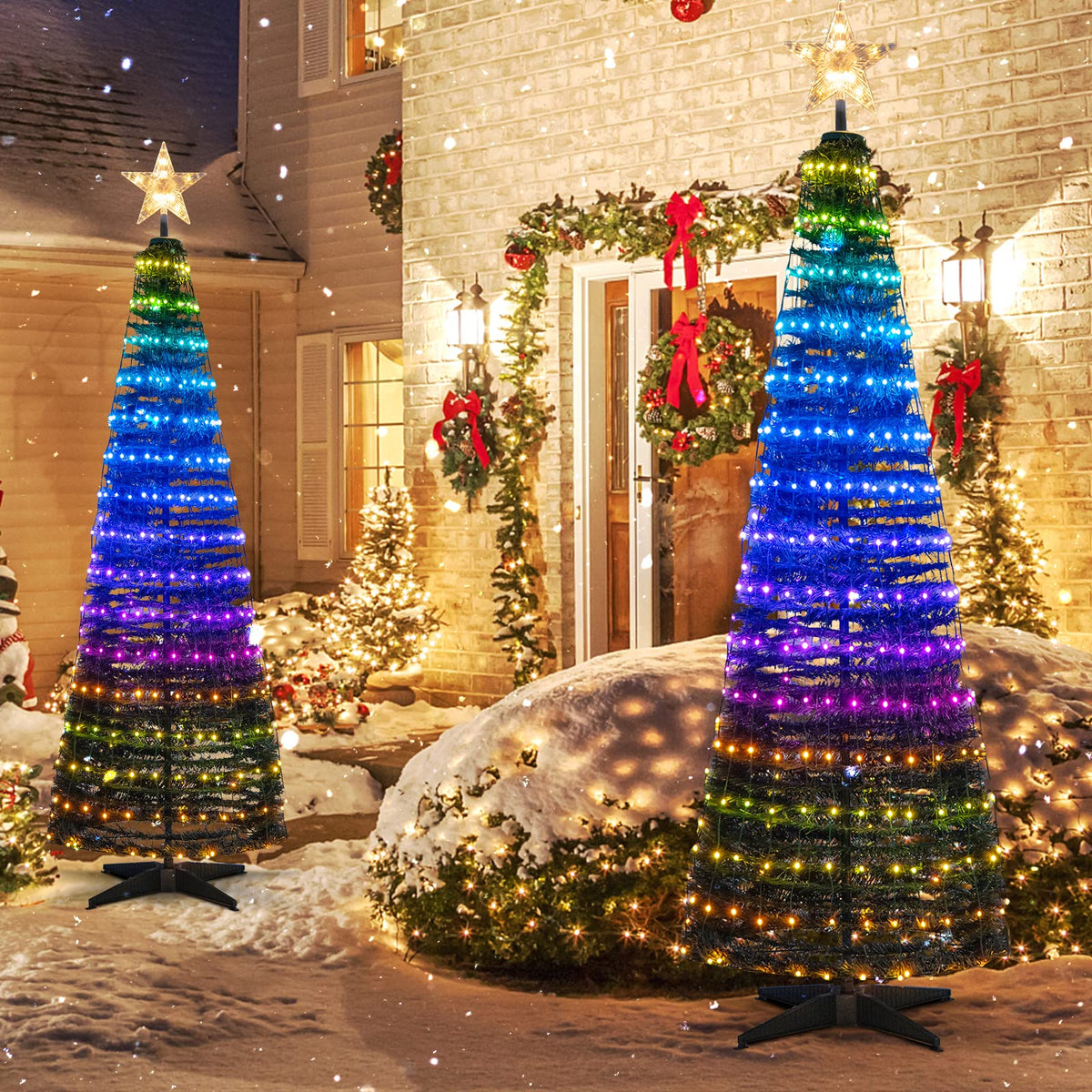 Tangkula 6.2FT Pop-Up  Christmas Tree with 282 LED Lights