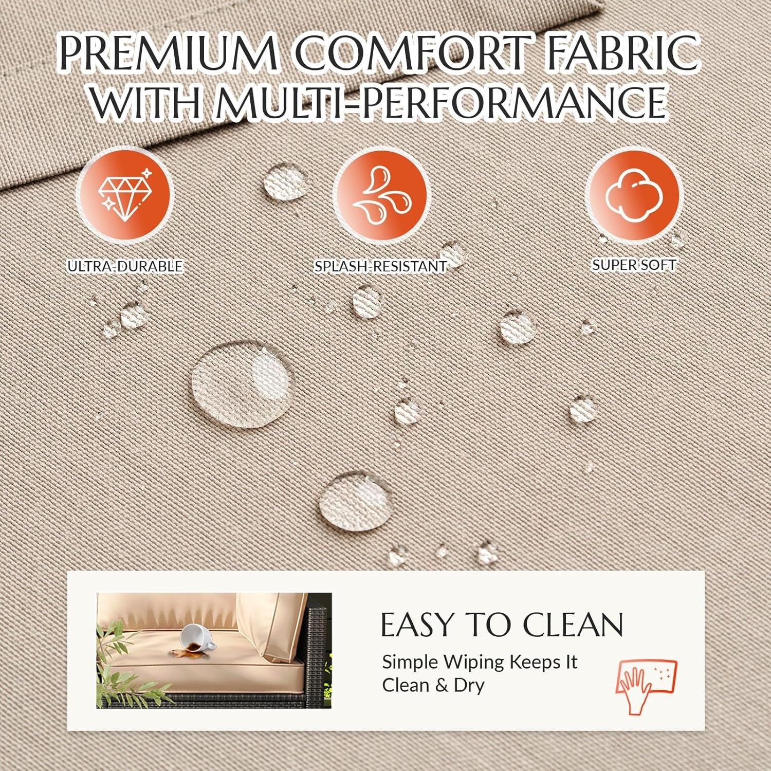 AECOJOY Outdoor Cushions for Patio Furniture 14PCS Outdoor Cushion Covers Replacement Washable with Zipper