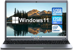 SGIN 15.6 in Laptop 12GB DDR4 512GB SSD Windows 11 with Intel Celeron N5095A Full HD 1920x1080