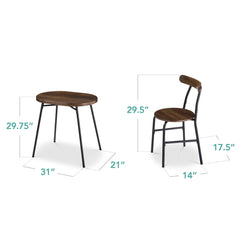 Best Choice Products 3 - Piece Modern Oval Dining Table Set, Small Kitchen Dinette W/ 2 Chairs - Black/Black
