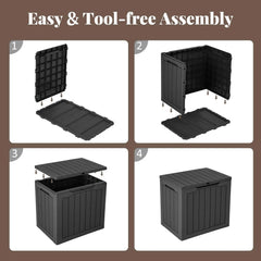 Tangkula 30 Gallon Resin Outdoor Storage Bench with Lockable Lid