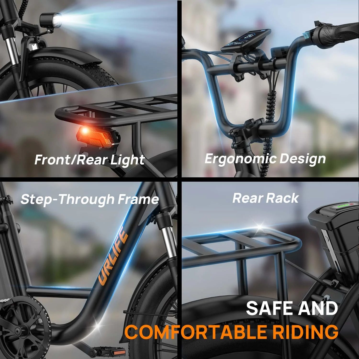 Electric Bike for Adults, 745W Peak Motor Ebike, 48V 13ah Removable Battery, 20MPH, 80 Miles Max, 20" Fat Tire Electric Bicycle with Colorful Display, All - Terrain E - Bike for Adults and Teens