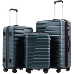 COOLIFE Expandable Suitcase PC ABS TSA Luggage 3 Piece Set