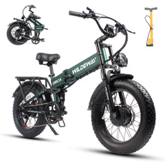 Folding AWD Dual Motor Electric Bike for Adults 20*4.0'' 2300w UL2849 48v 20ah, 7 Speeds, Fat Tire Ebike up to 28MPH Off Road E - Mountain Bike Dual Hydraulic Disc Brakes&Suspension Electric Bicycles