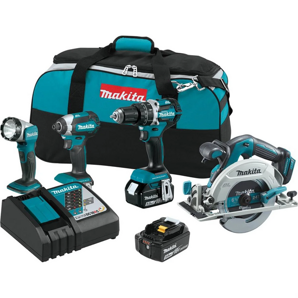 Makita 18V LXT Lithium - Ion 4 - Pc. Combo Kit (5.0ah)