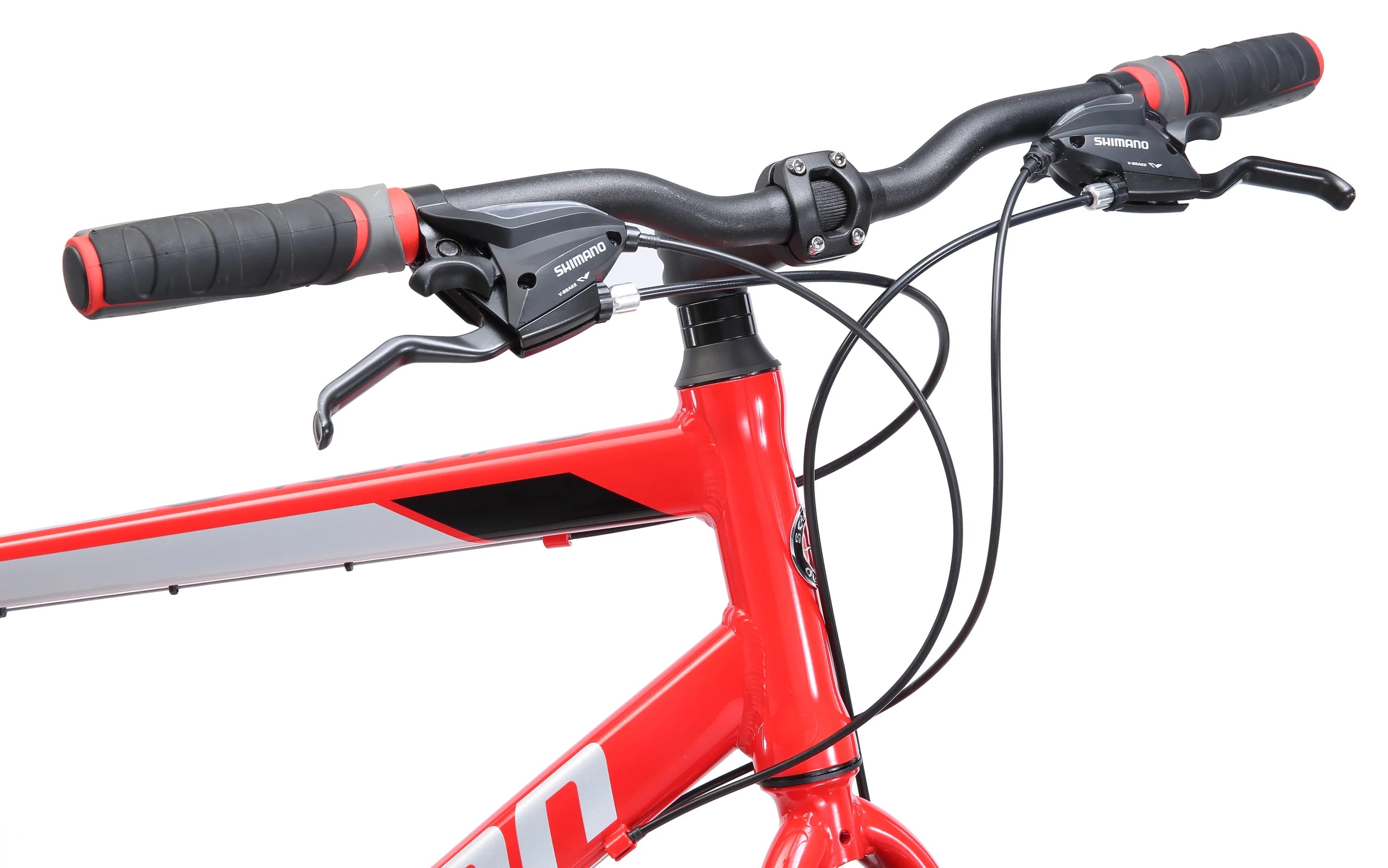 Kempo Hybrid Bike, 700c Wheels, 21 Speeds, Mens Frame, Red