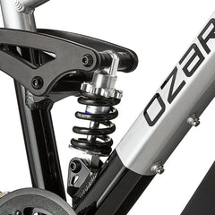 24" Ozark Trail FS.1 Epictrail Full Suspension Mountain Bike, for Teens and Adults, Heights Between 4'6" - 5'6", Silver
