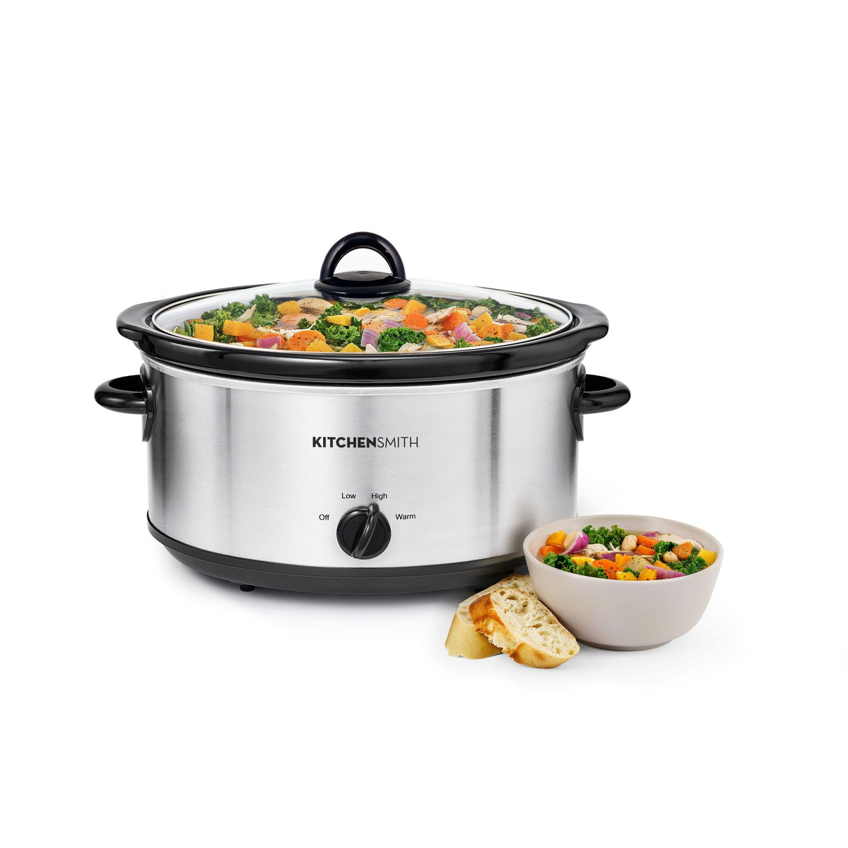 Kitchensmith by Bella 6qt Manual Slow Cooker - Stainless Steel