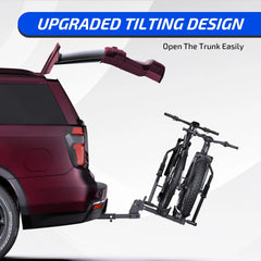 Ozark Trail Premium Platform Steel Bike Rack with 132 lb Load Capacity, 2'' Hitch Receiver E - Bike Compatible