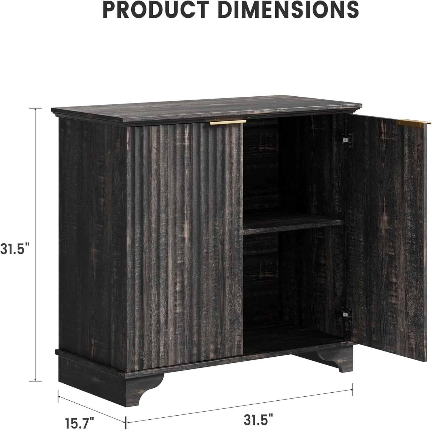 Perfect Deals Await Modern Farmhouse Coffee Bar Cabinet �?kitchen Storage Cabinet with Fluted Doors, Sideboard Buffet with Adjustable Shelves for Kitchen, Dining Room, and Living Room, White