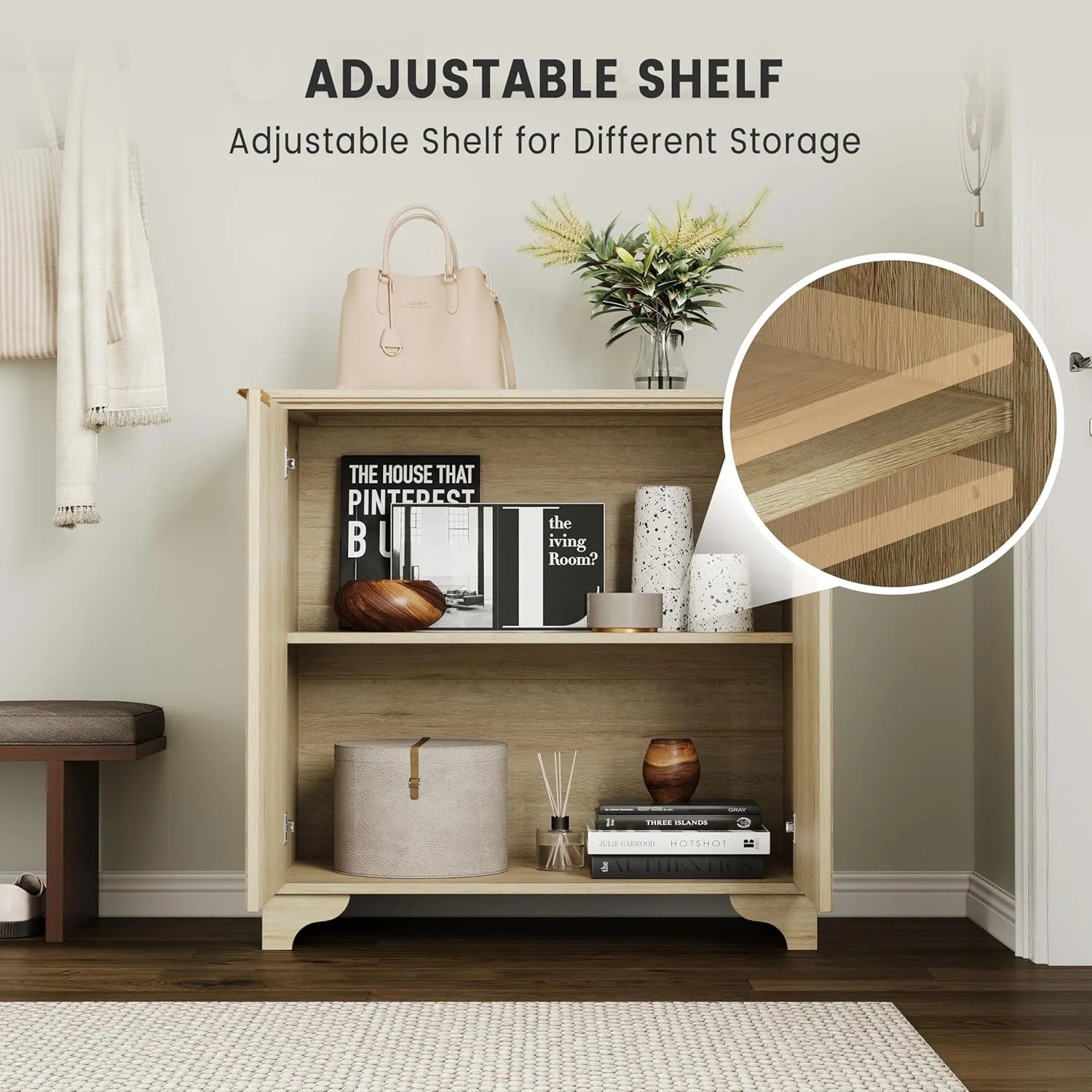 Perfect Deals Await Modern Farmhouse Coffee Bar Cabinet �?kitchen Storage Cabinet with Fluted Doors, Sideboard Buffet with Adjustable Shelves for Kitchen, Dining Room, and Living Room, White