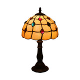 Retro Mediterranean Mosaic Table Lamp – Glass Shade Decorative Desk Light