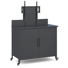 AECOJOY Outdoor Storage Cabinet with TV Mount for 40–85 Inch TVs, Outdoor TV Stand with Storage Cabinet Waterproof