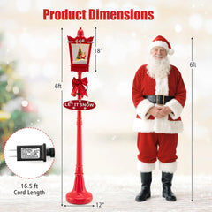 Tangkula 8 ft Musical Christmas Street Light Indoor/Outdoor Lamp Post with Warm White LEDs